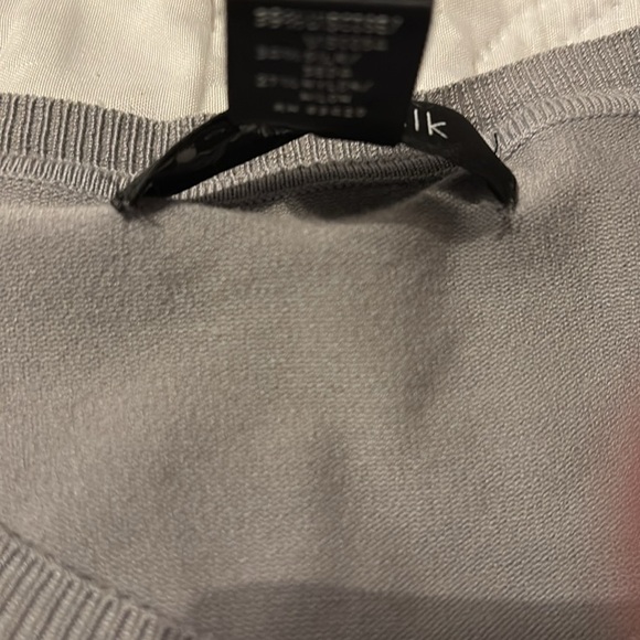 August Silk Cardigan Sweater Womens Sz m gray Button Front Minimalist - Picture 3 of 3